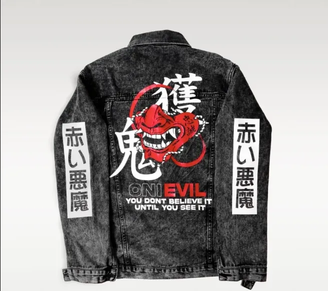 PAPAGO - JAKET JEANS - JAKET DENIM PRIA - ONI EVIL